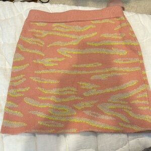 Pink, and Yellow Knit Skirt